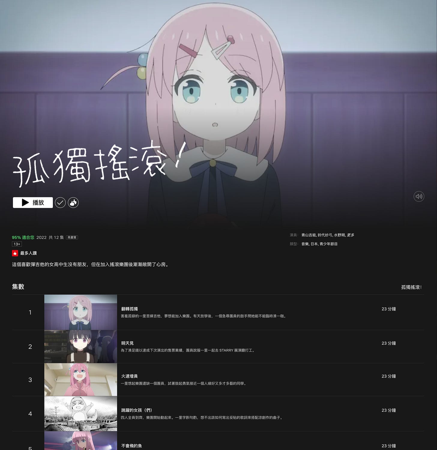 Netflix: 孤獨搖滾